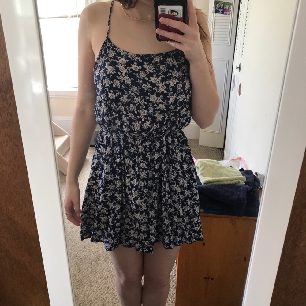 Blue floral dress